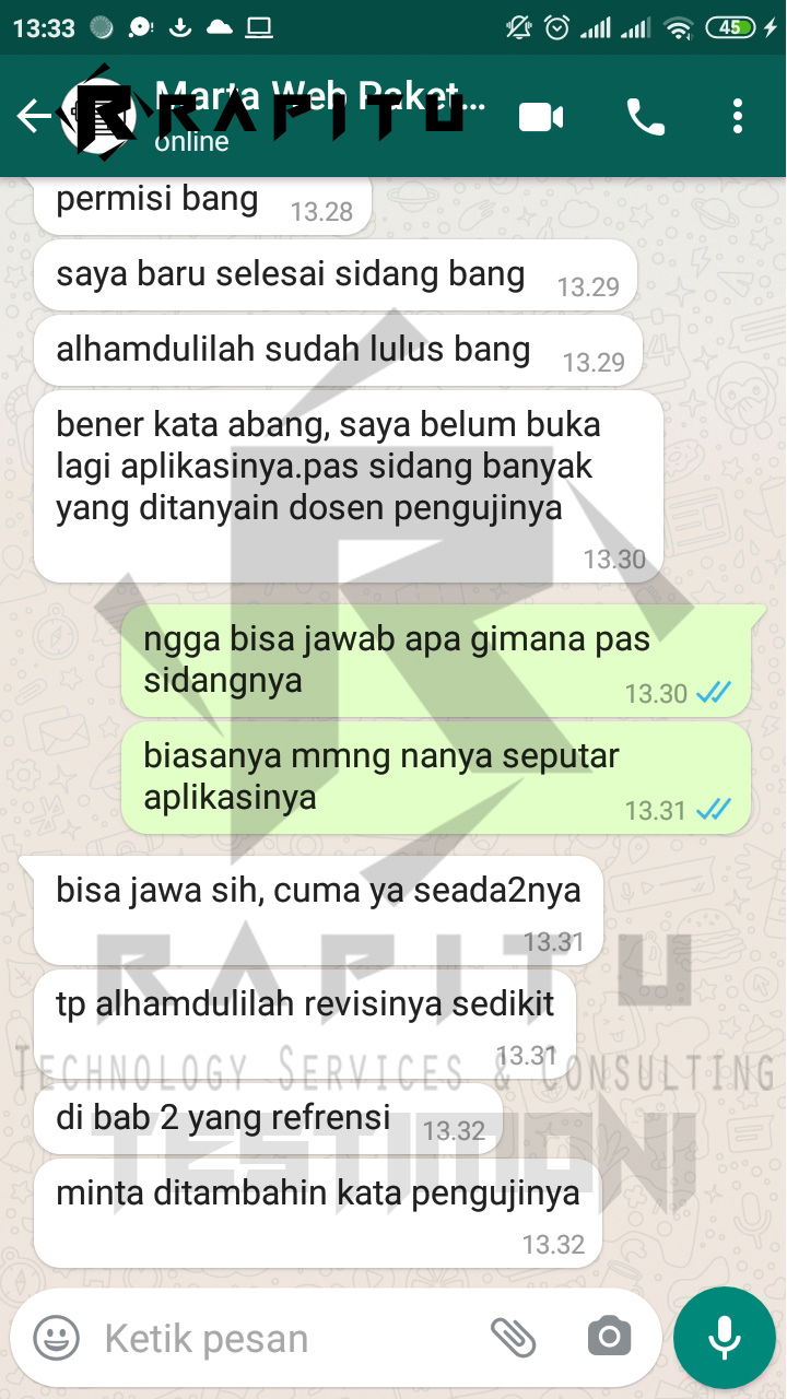 Testimoni Aplikasi Skripsi Paket Kurban Tangerang