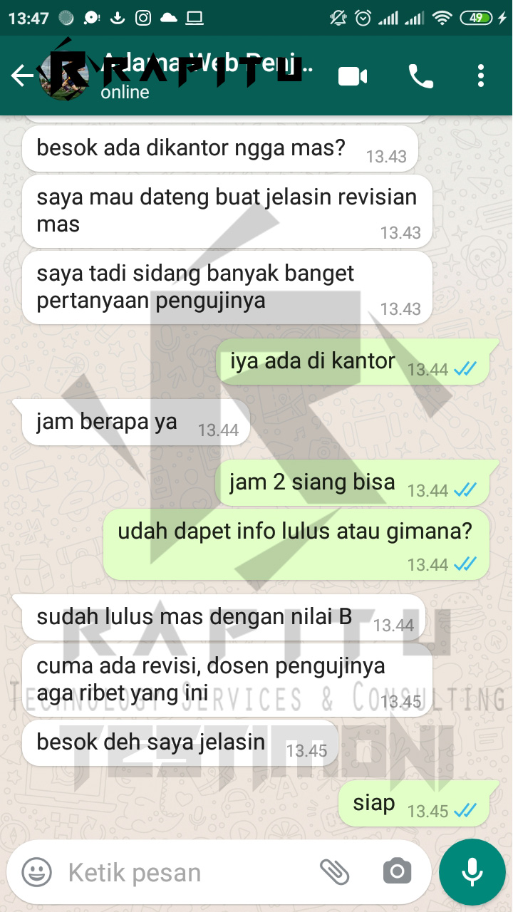 Testimoni Skripsi Sistem Penjualan Jakarta