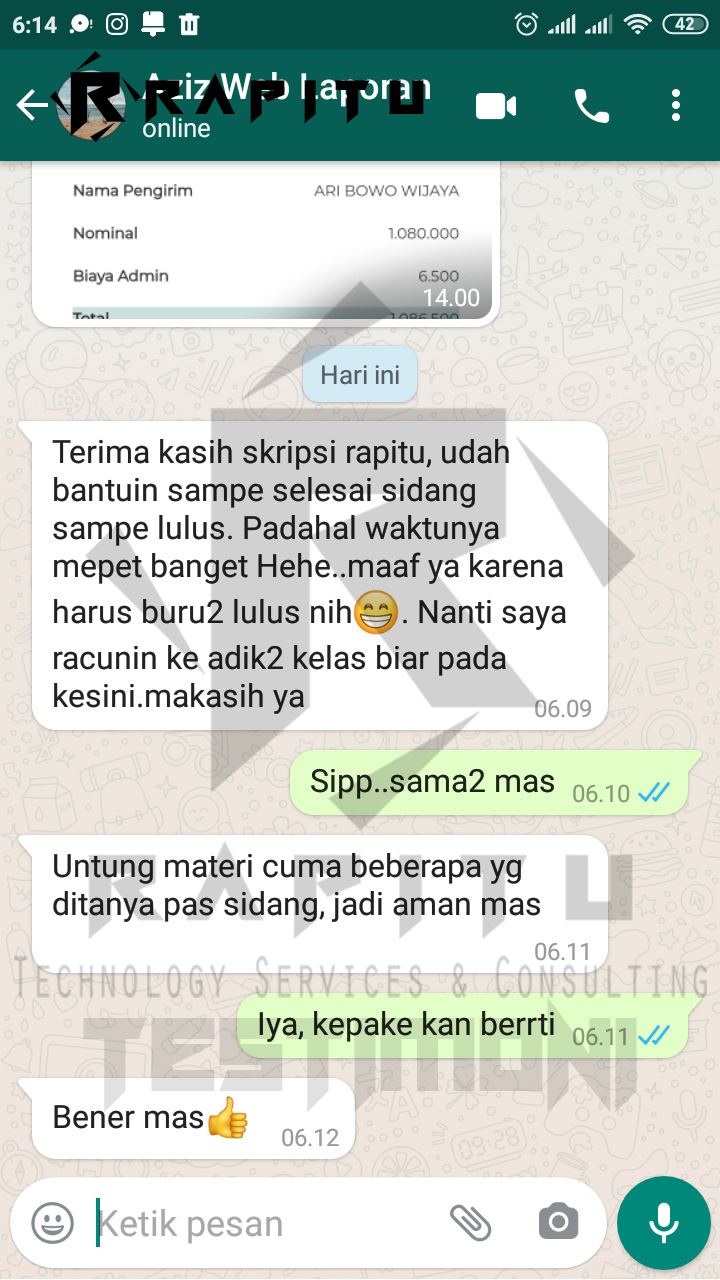 Testimoni Skripsi Teknik Informatika Bogor